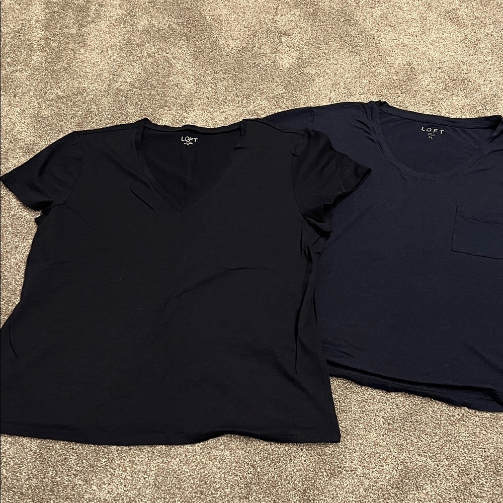 LOFT Navy V-Neck Tee Set